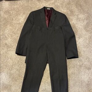 Joseph Abboud Black Men's Suit with Burgundy Lining